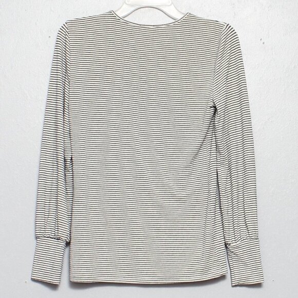Ann Taylor striped rayon blend long sleeve top - Picture 2 of 5